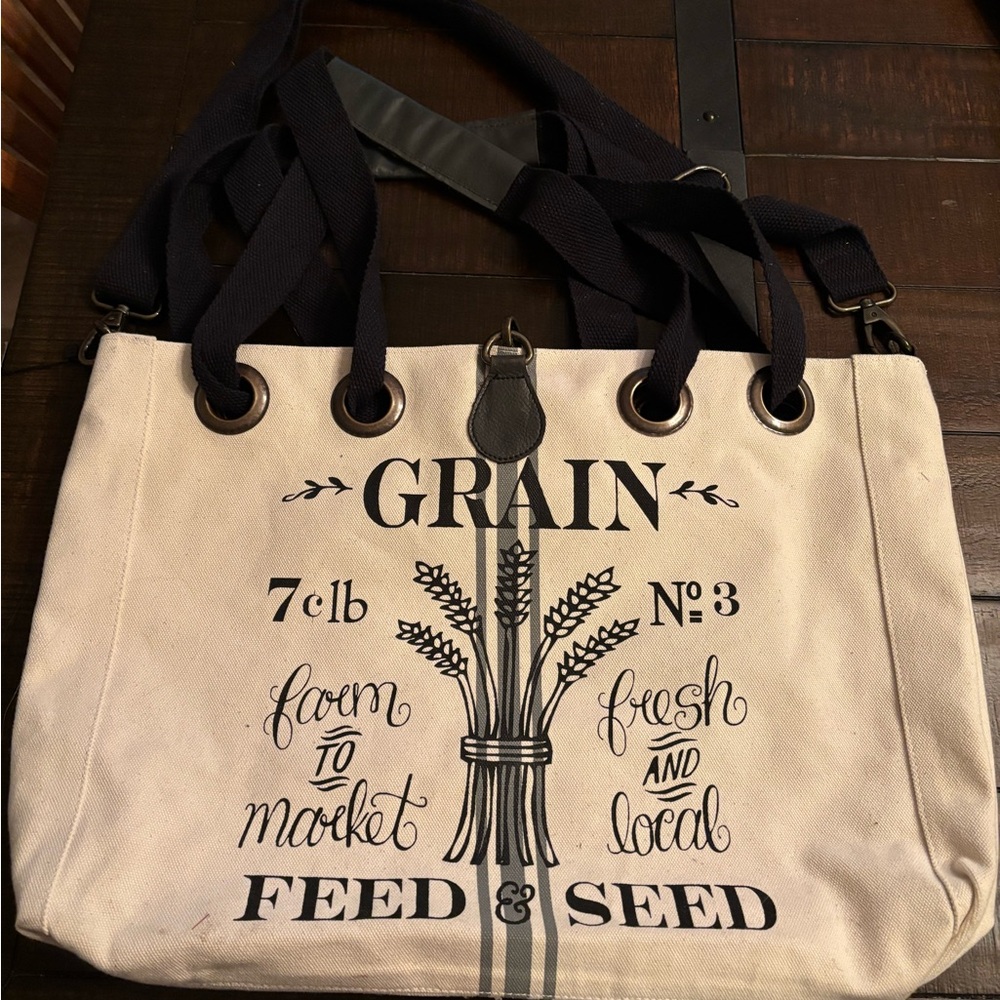 Vintage Addiction Grain Feed & Seed Sack Canvas Tote/Crossbody Bag NWT